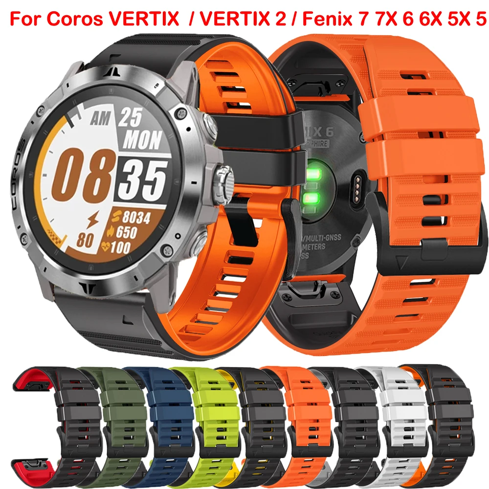 

Ремешок силиконовый для наручных часов, браслет для Garmin Fenix 7 7X 6 6X 5 5X Correa, 22 26 мм
