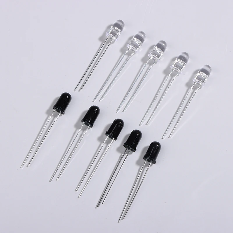 

10Pcs/10Pairs 5MM 940NM LEDs Infrared Emitter And IR Receiver Diode Diodes Infrared Emission+Receiver Tube