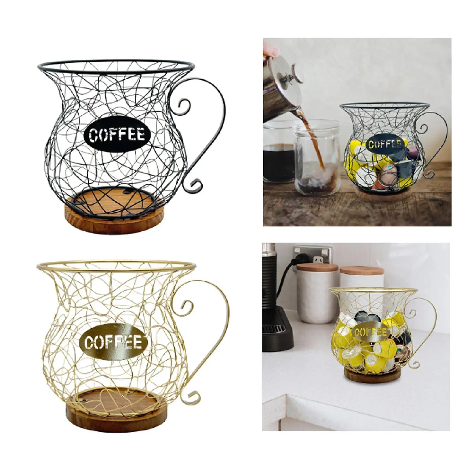 Coffee Pod Holder Metal Mug Shaped Large Capacity Coffee Capsule Holder for Kitchen Countertop Bar Accessories Home Desktop Coffee Pod Holder Metal Mug Shaped Large Capacity Coffee Capsule Holder for Kitchen Countertop Bar Accessories Home Desktop