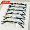 6PCS High Hardness Anti-blue High Quality Reading Glasses Ultra Light Far Sight Goggle To +4.0 Unisex Eye Protection Glasses 1
