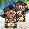 Casino Poker Dice Pattern Beach Shirt For Men Money 3D Printed Hawaiian Shirts Holiday Short Sleeve Lapel Top Loose Women Blouse 1