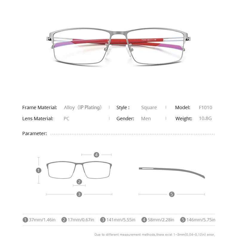 Eyeglasses frames Eyeglass frames Square eyeglasses FONEX Titanium Alloy Glasses Frame Men Square Eyeglasses Frames Korean Screwless Eyewear F1010