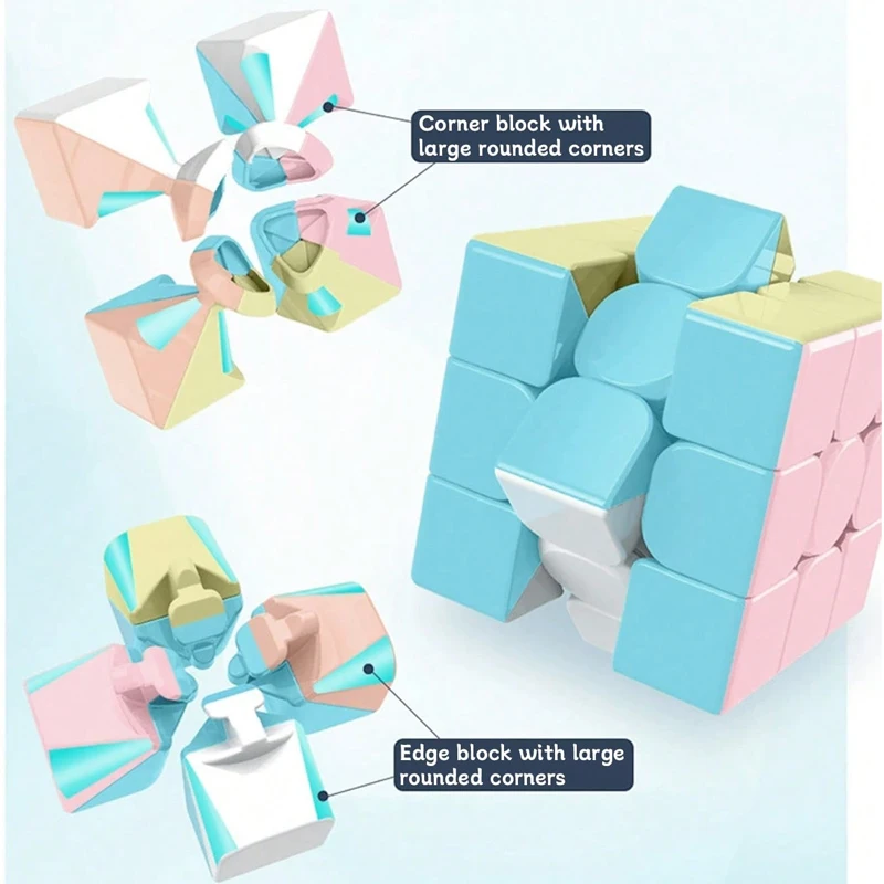 Macaron Color Magic Cube 3x3 4x4 5x5 ABS Resin Reduce Stress Magic Cube Toys Children Puzzle Toys Gift Fun Beginner's Guide