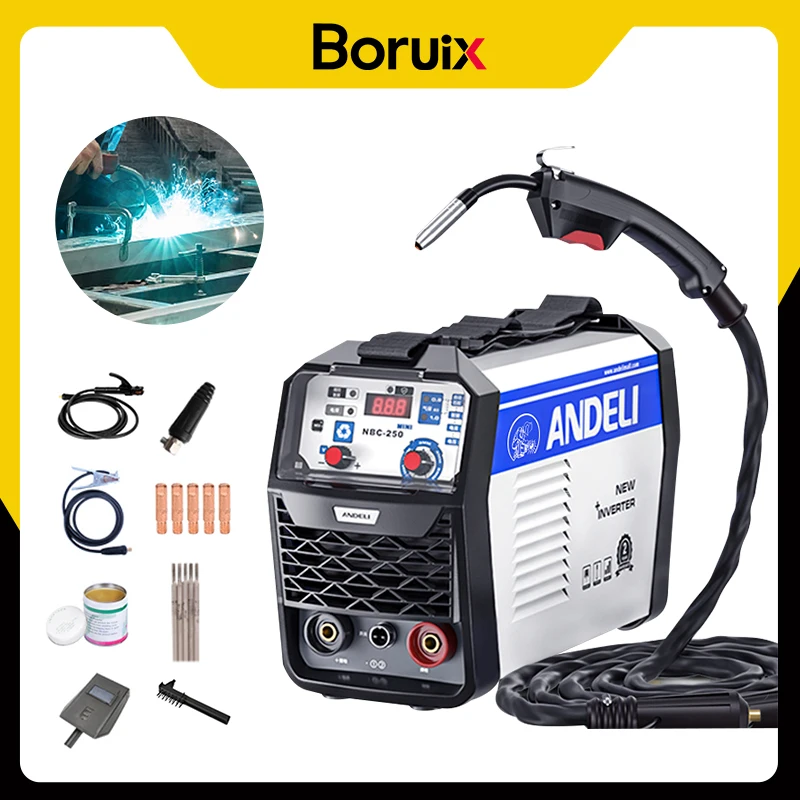 Household Welding Machine Semi-automatic Welding Machine Gas Free Flux Core Wire Inverter 1KG Capacity Welder 220V 6