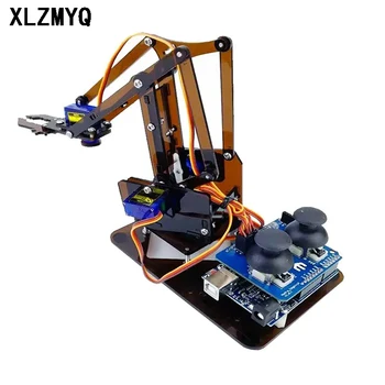 Per Arduino SG90 MG90S 4 Dof Smontaggio Acrilico Meccanico Robot Manipolatore Artiglio Kit Per Braccio Robot Kit Elettronico FAI DA TE