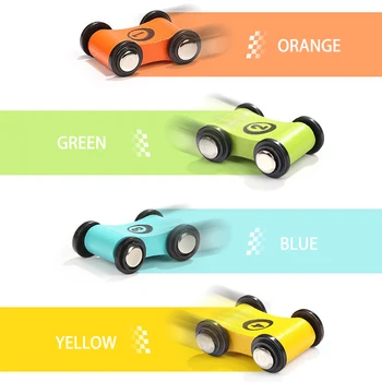 1-4Pcs Children Wooden Scooter Toy Track Car for Sliding Racing Slide Replacement Ramp Race Cars Model Toys for Boy Mini Racer 1