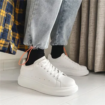 Men's breathable lightweight white shoes spring summer soft-sole comfort walking casual shoes fashion student sports baord shoes - Image 4