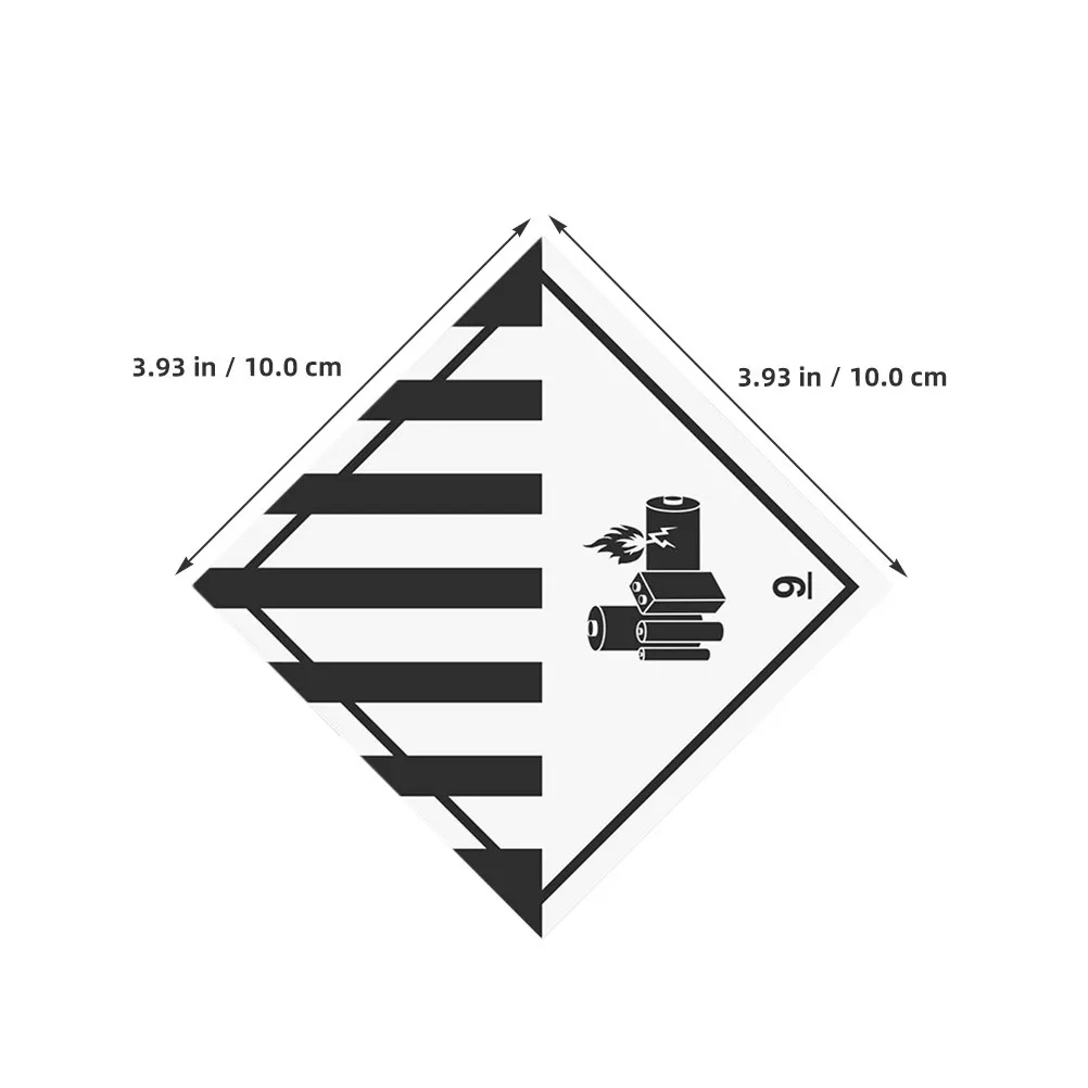 100Pcs 위험물질 라벨 화재 안전 배터리 보관 상자 분류를 위한 쓰기 가능한 자체 접착 비닐 스티커