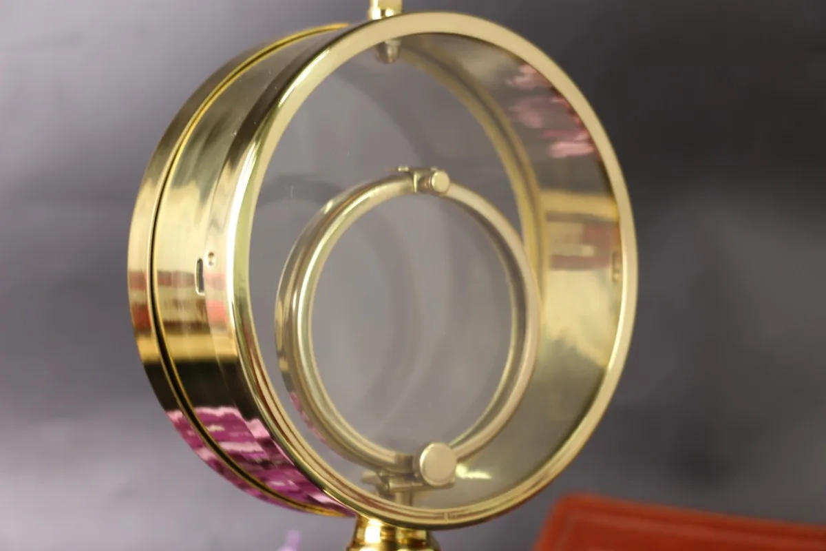 Christian Cross Monstrance with Circular Luna Brass, Highly Polished, Reliquary Host Container, Catholic Church, 12.2 Inch
