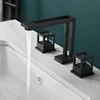 BAKALA Crystal Handles Basin Sink Faucet Hot Cold Mixer Deck Mounted Mixer Crane Bathroom Tub Faucet Three Holes 3