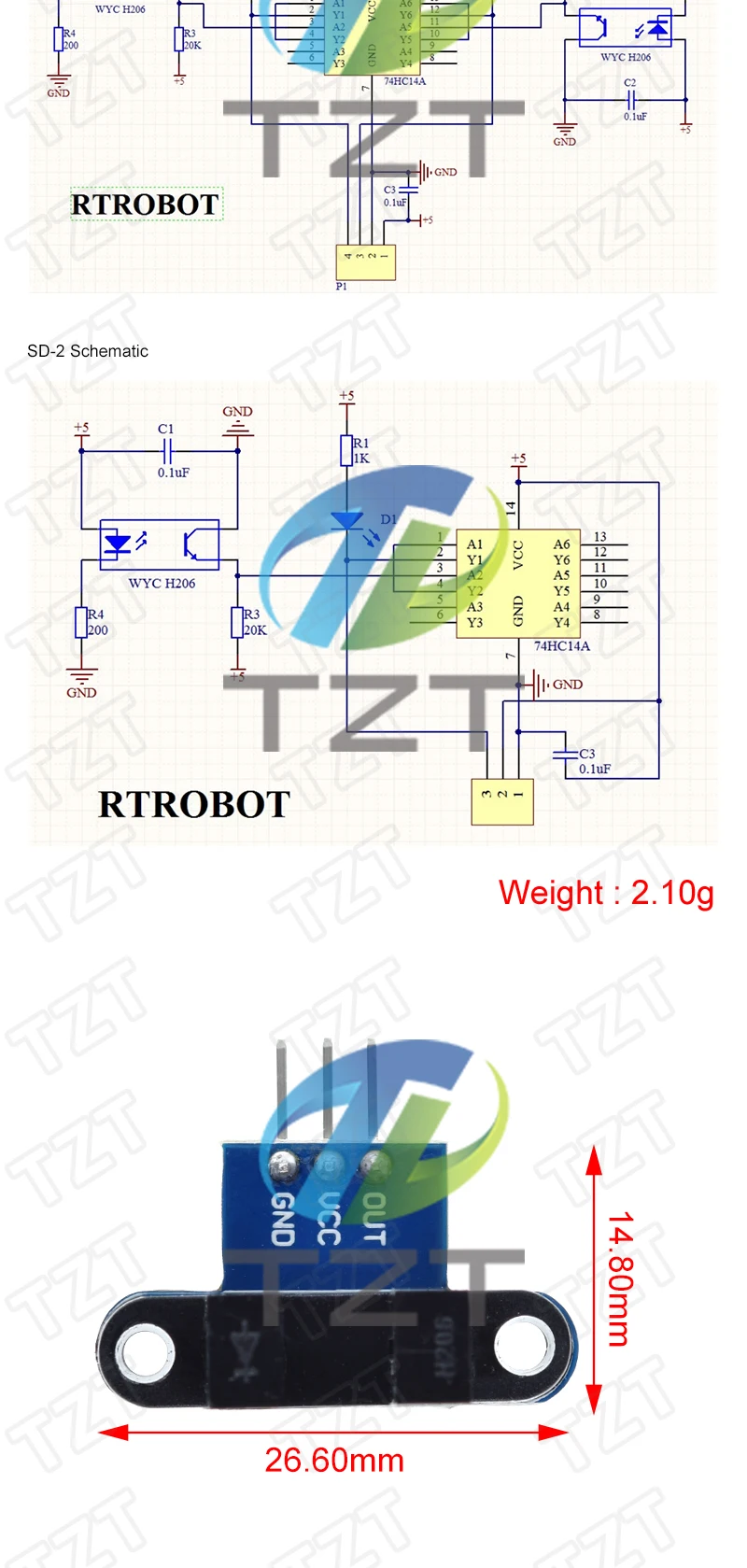 Foto elektrisches Strahl geschwindigkeit sensor modul 3,3 V-5V Slot-Optokoppler-Tacho generator zähler für Arduino/51/avr/pic diy kit – Detail 4