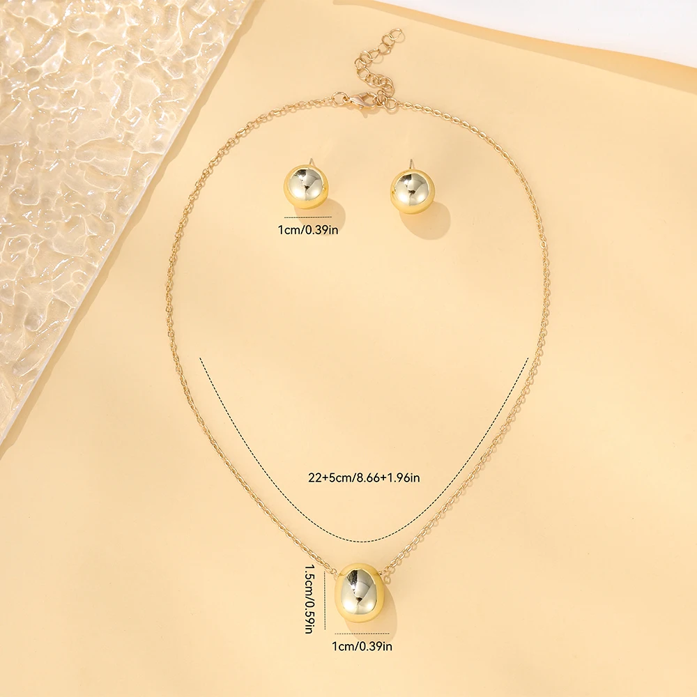 Big Light Glossy Gold Plated Metal Plastic Teardrop Waterdrop jewelry sets for Women Gift Jewelry