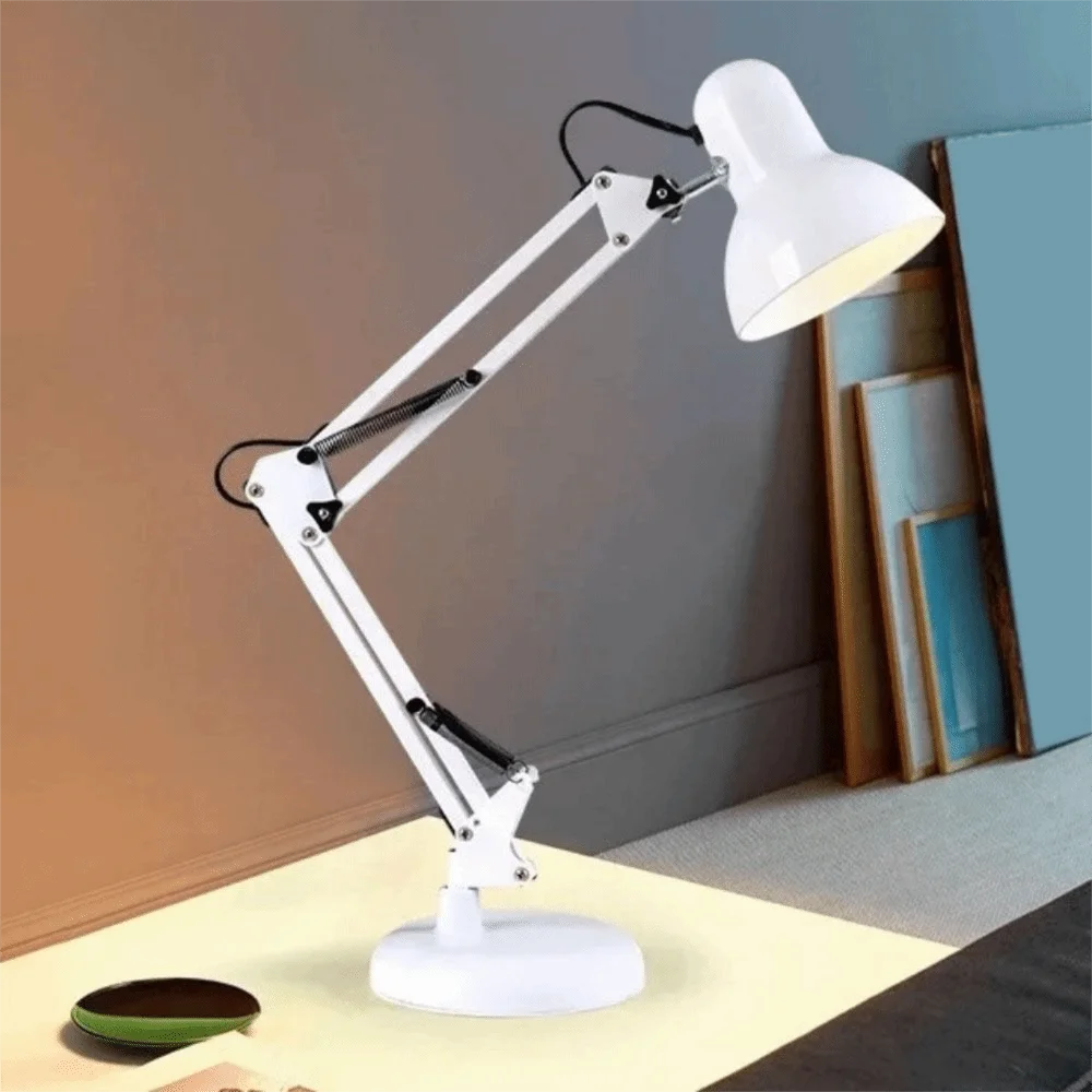 Practical E27 Desktop LED Lamp Metal Long Arm Reading Lamp Folding Adjustable Night Light Nail Manicure Table