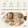 Baby Wooden Afternoon Tea Set Tea Party Tableware Wooden Handiccraft Toy Kitchen Pretend Play Set for Toddlers Kid Birthday Gift 5