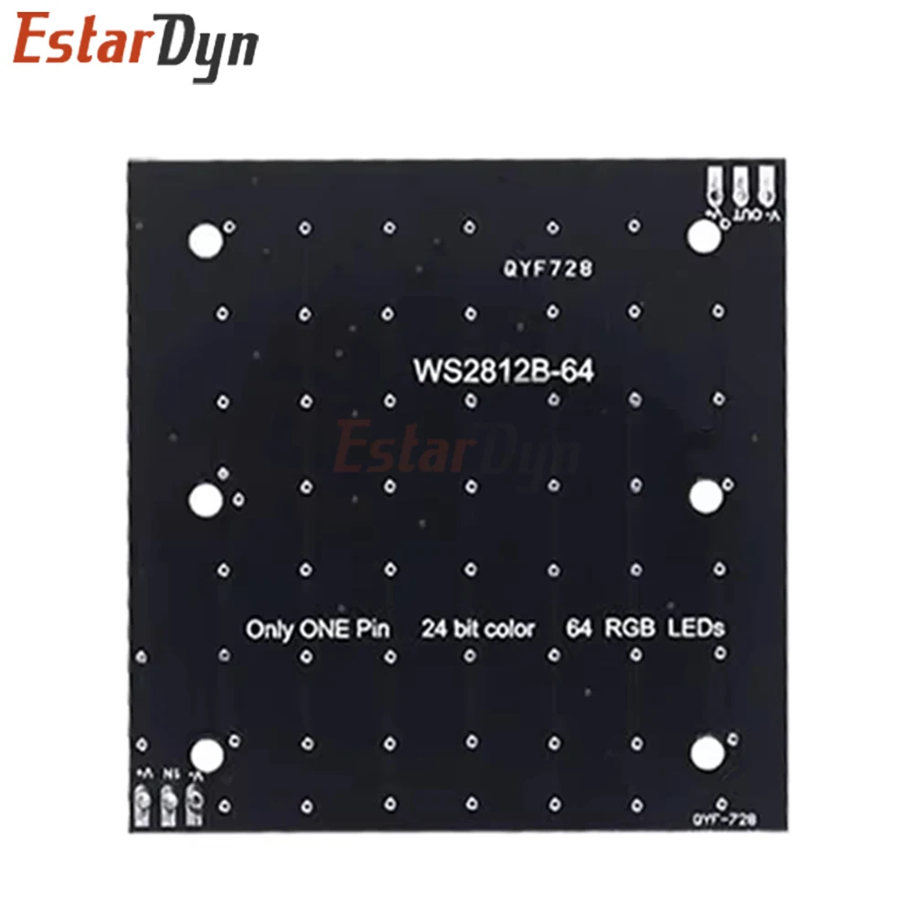 Estardyn WS2812 5050 RGB 8x8 64 LED 매트릭스 모듈 ESP32 DIY 애니메이션 디스플레이용 개별적으로 주소 지정이 가능한 풀 컬러