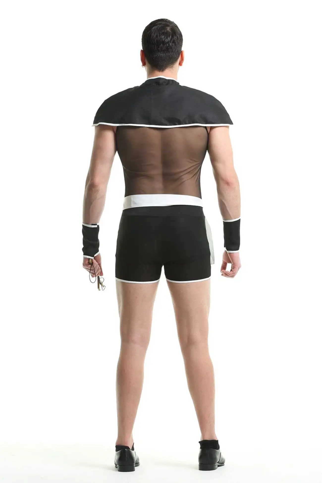 Role Play Mens Sexy Mesh Priest Cosplay Uniform Set Gay Bar Dance Perform Costume Outfit