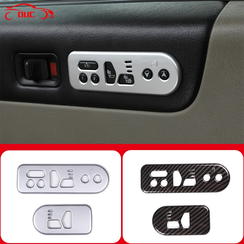 

ABS Carbon Car Seat Adjustment Memory Button Switch Frame Cover Decoration Trim For Hummer H2 2003-2007 Interior Accessories