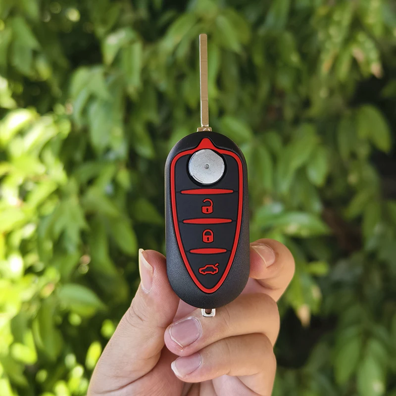 Cocolockey Folding Flip Key Shell Fob für Alfa Romeo 156/159 /mito/giulietta/gt/4c 3 Tasten Fernbedienung Schlüssel Fall Auto Schlüssel Silikon pad – Detail 3