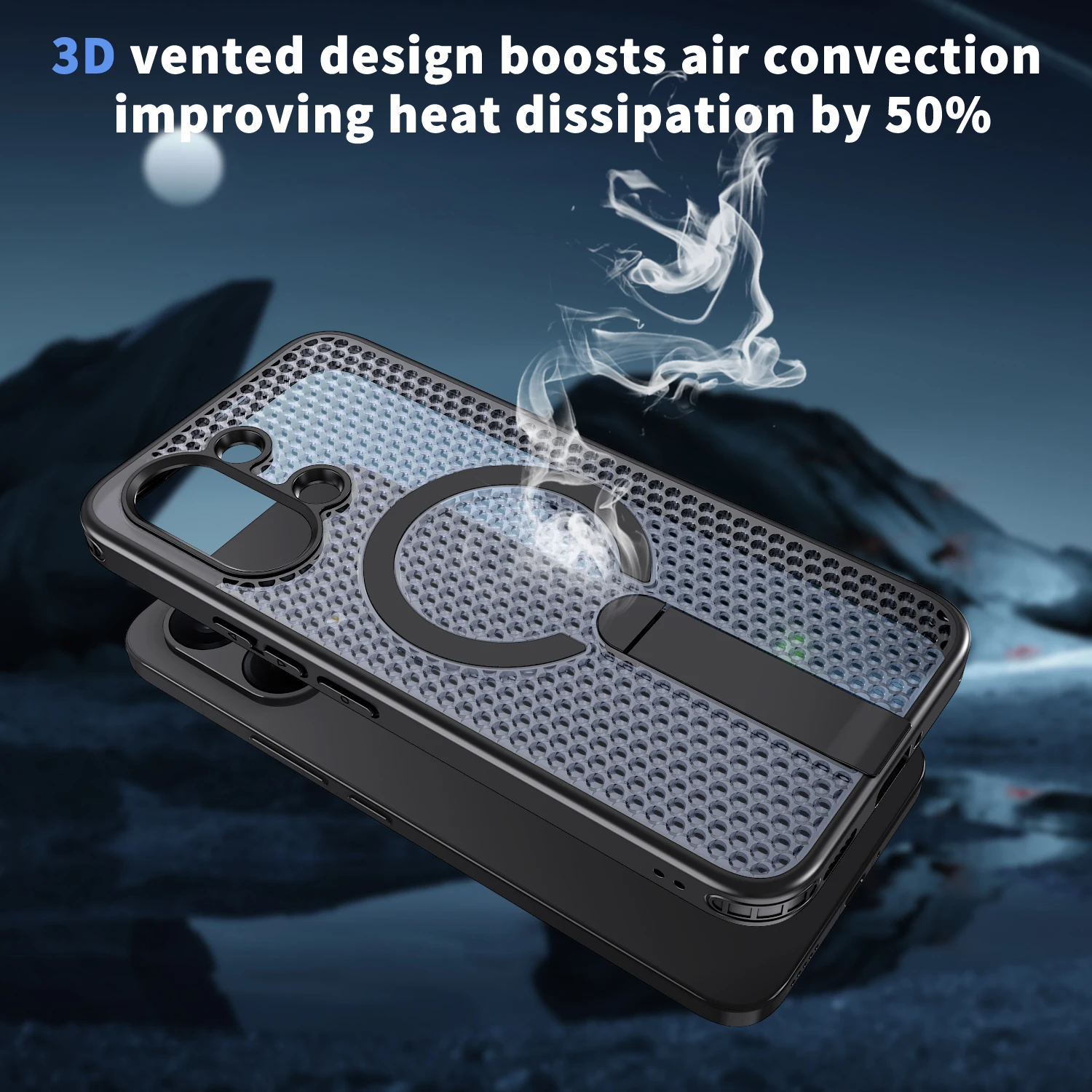 Advanced Heat Dissipation Phone Case with Magnetic Bracket and Tough Cover