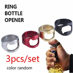 Stainless Steel Creative Finger Ring Bottle Opener Set (3-Piece, Random Colors) (3pcs)