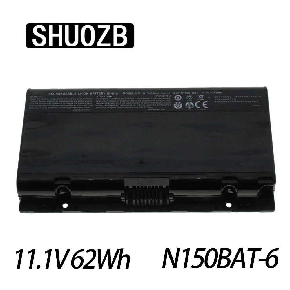 

SHUOZB 11.1V 62Wh N150BAT-6 Laptop Battery For Clevo N150BAT-6 N170SD N150SD N151SD N155SD 6-87-N150S-4292 XMG A505 Free Tools