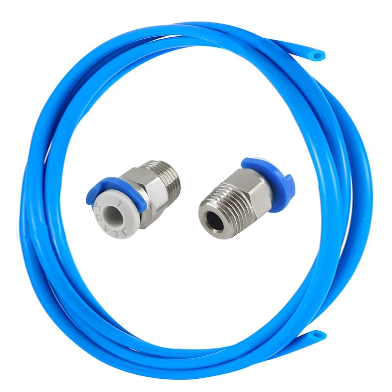 

1Set Pneumatic Connectors PC4-01 with 1M PTFE Teflonto Tube 2*4MM 3D Printer Parts 1.75mm for Bowden Extruder CR10 J-head
