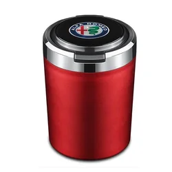 Premium Car Ashtray Cup with Lid and LED Light (For Alfa Romeo - red)