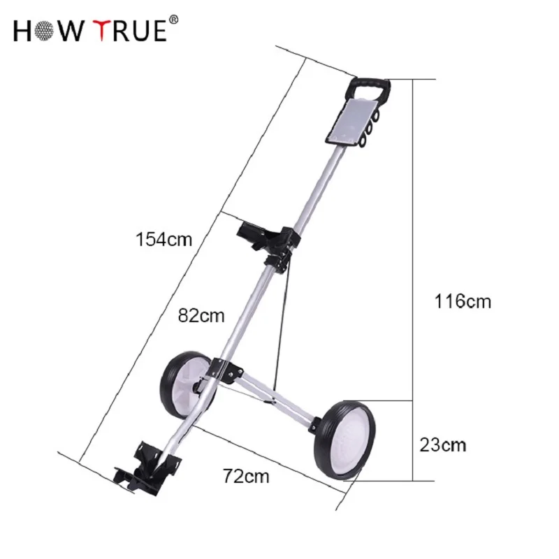 2 Wheel Folding Aluminum Frame Golf Push Cart Trolley Hot On Sell