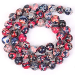 Vibrant Natural Stone Beads - Multi - Size Colorful Jaspers & Turquoises for DIY Jewelry & Bracelets (Purple Blue)