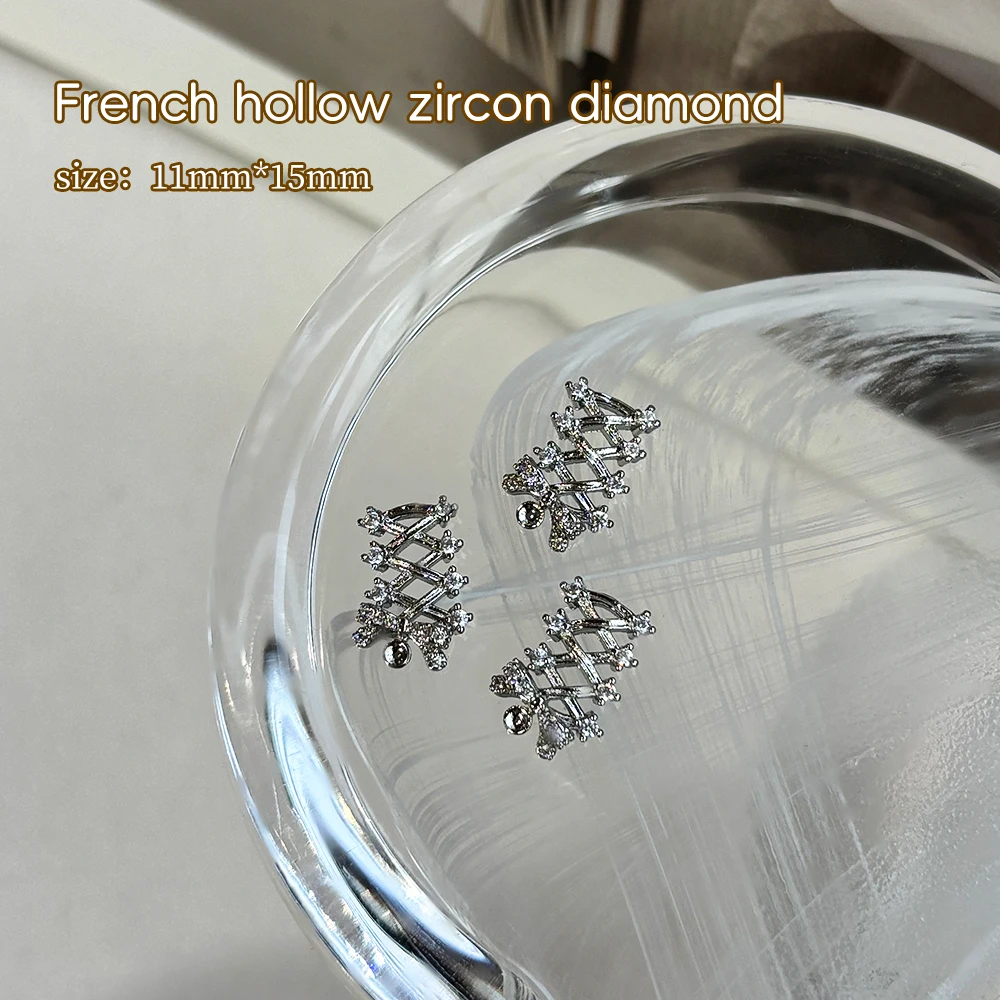 KANIU 1 Stück Ausgehöhlte Nagel-Diamant-Charms Luxuriöse Schmetterlings-Ketten-Nagel-Zirkonia-Quasten-Legierungs-Charms für lange Nagelkunst-Designs – Detail 3