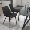 Living Dining Chairs Set of 2, PU Leather Modern Armless Kitchen Dining Room Chairs, Upholstered Accent Side Chair 2