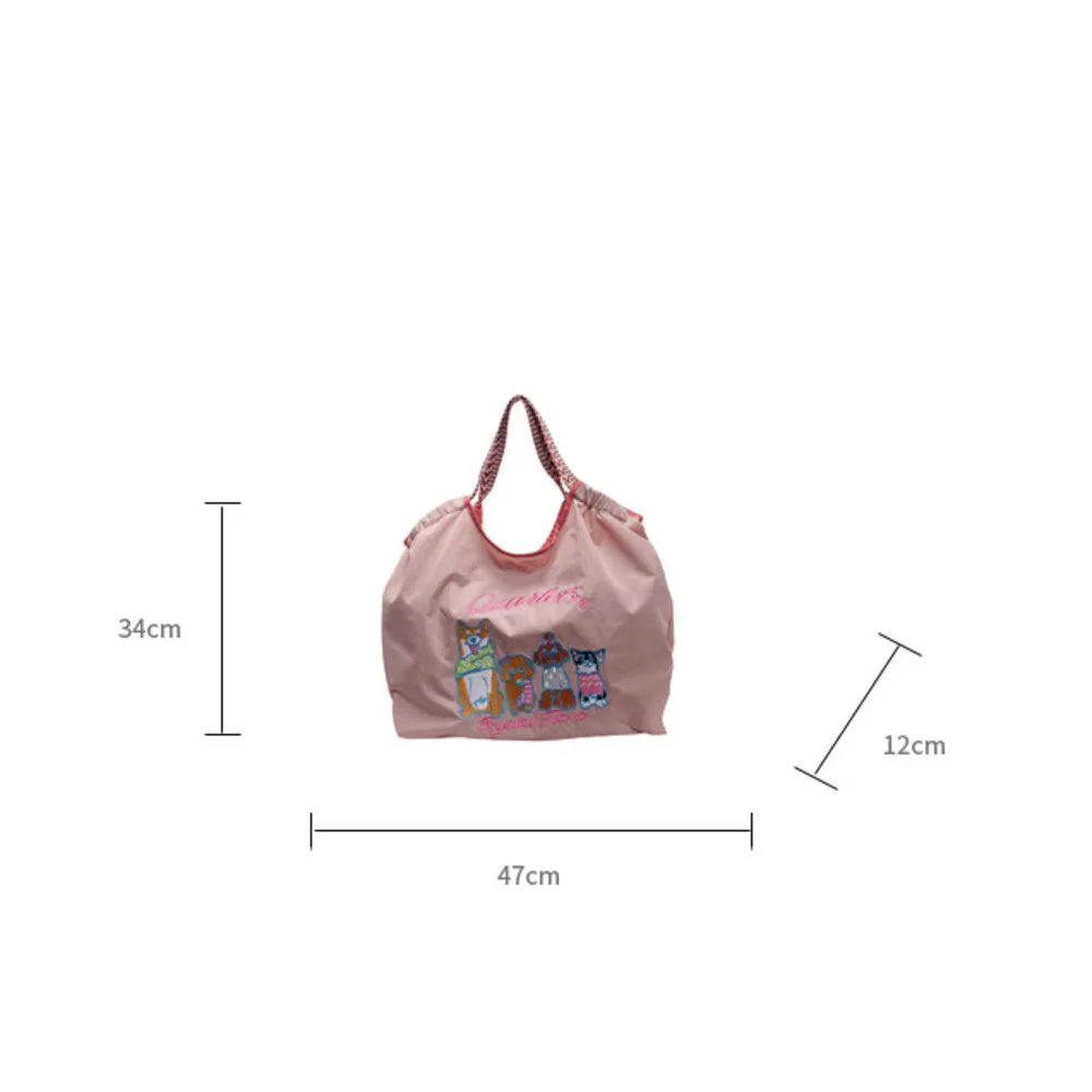 Tasche für Damen, Sommer 2024, neue bestickte süße Cartoon-Handtasche, große Kapazität, Schultertasche aus Canvas_voghion.com