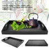Wooden Pallet Serving Tray Large Black Wood Rectangle Food Tray Breakfast with Handles Kitchen Storage Tea Tray 2