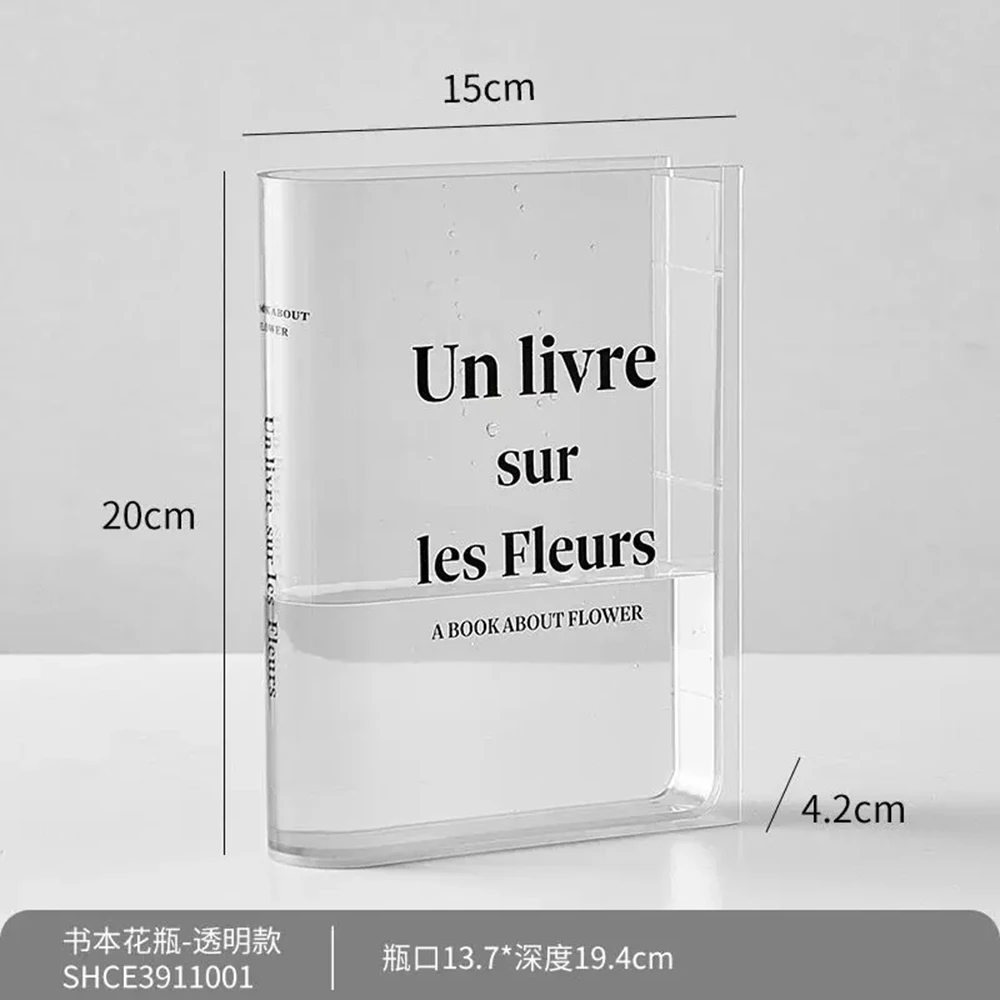 Creatitive Book Letter Acrylic Vase Artistic Transparent Flowers Vase Hydroponic Decorative Vase Desktop Bookshelf Ornament 6