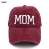 KOEP MOM And DAD Baseball Cap Fishing Caps Men Outdoor Women Washed And Worn Pregnancy Announcement Hats 3D Embroidery 3