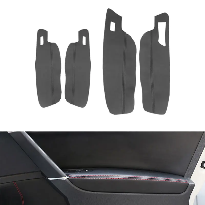

LHD для VW Golf MK7 2014 2015 2016 2017 2018 панель дверной ручки автомобиля подлокотник дверной слот из микрофибры кожаный чехол только на 4 двери