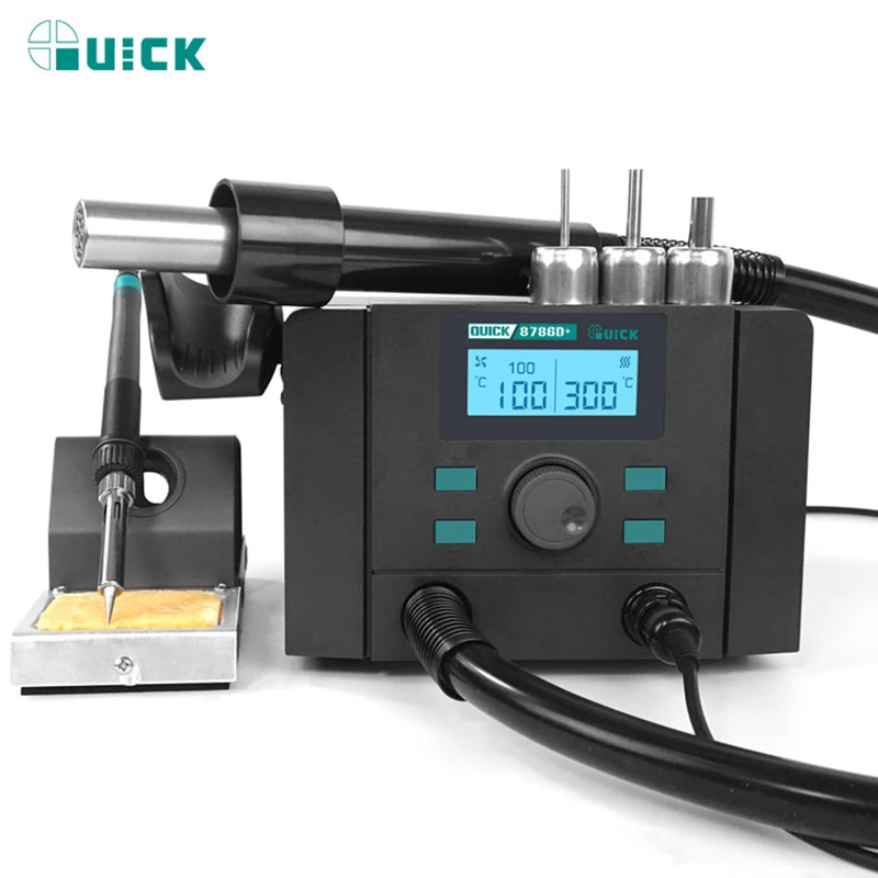 Estación De Soldadura Aire Caliente 750W 8786D+ | Kit Con Soldador, Pistola Aire, Herramientas
