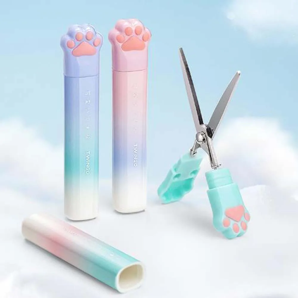 Cute Cat Claw Scissors - Portable Gradient Stationery Tool