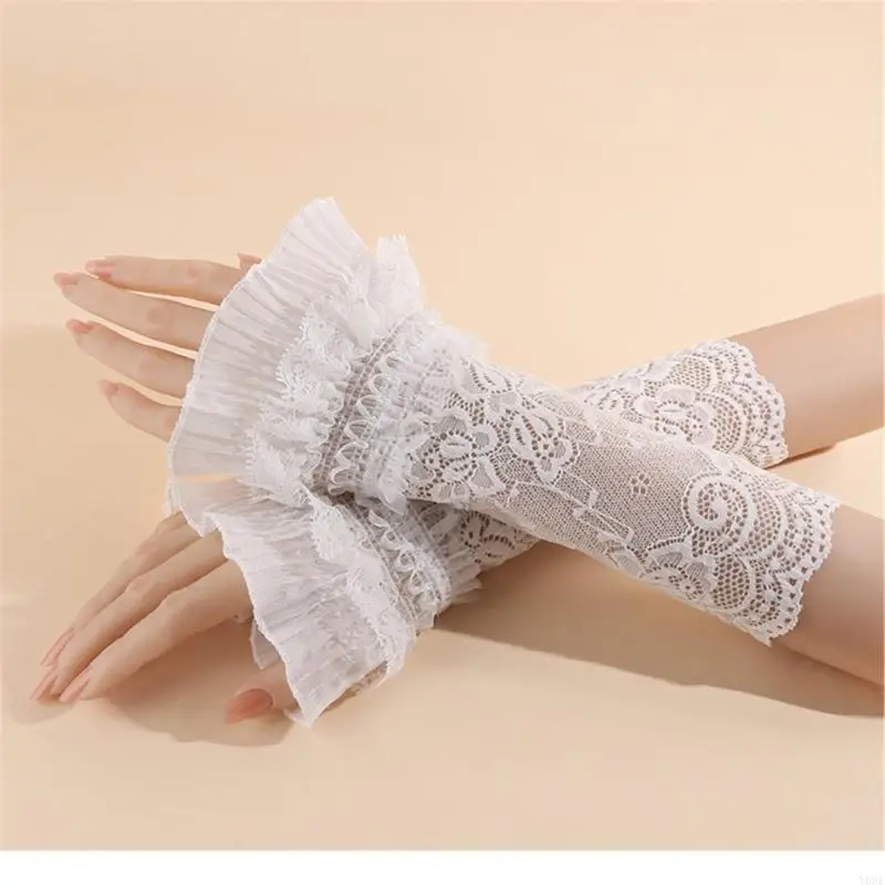1 Paar Spitzen-Armstulpen, geeignet für verschiedene Outfits und Anlässe, perfekt für Nägel, Kunst, Fotografie, Y08E – Detail 9