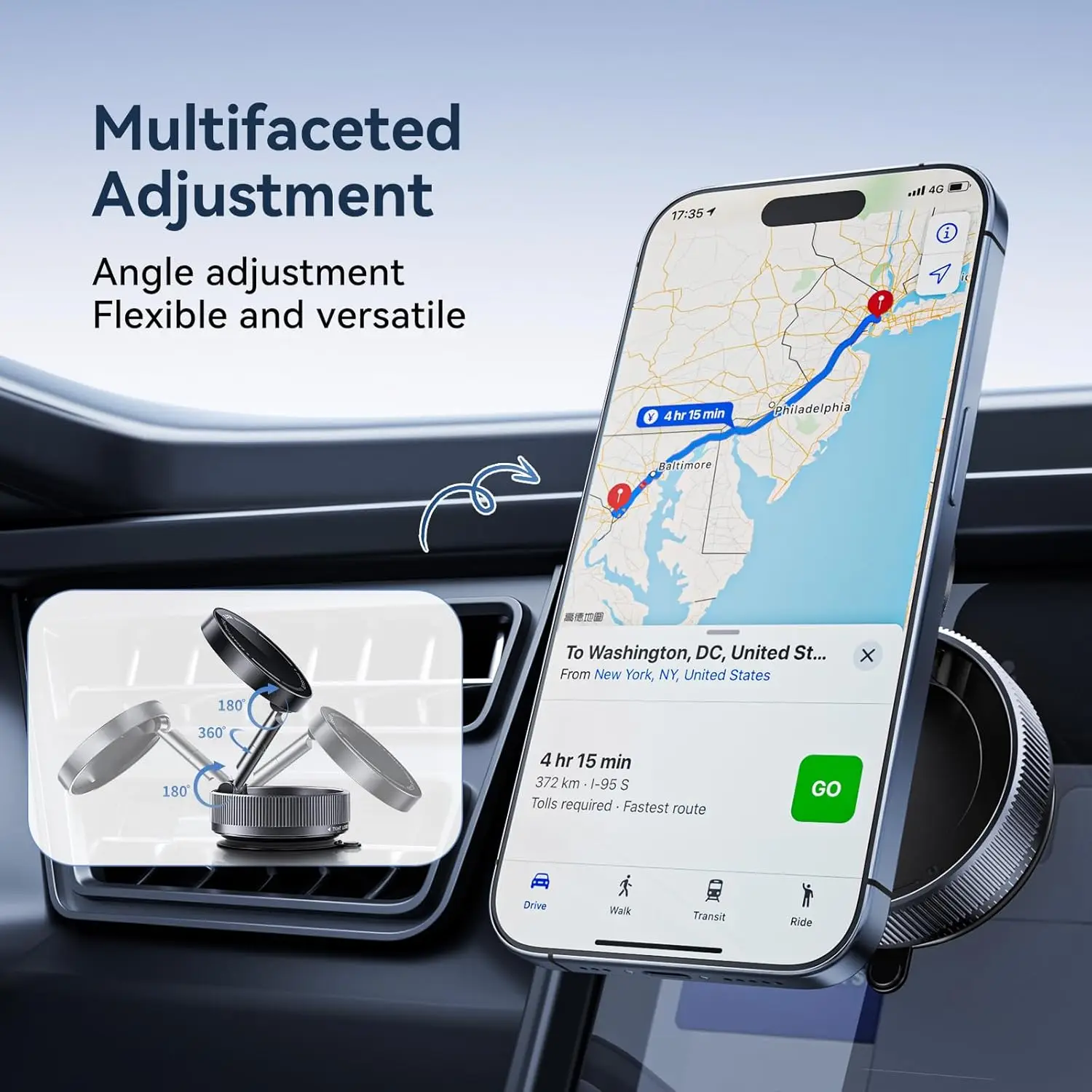 Magnetische Handyhalterung Auto 2025 - Vakuum Saugnapf Mit 360° Drehung