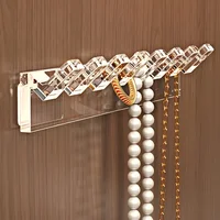Organisateur de colliers auto-adhésif 3/6 pièces, organisateur de bijoux multifonctionnel peu encombrant, support de collier mural 4
