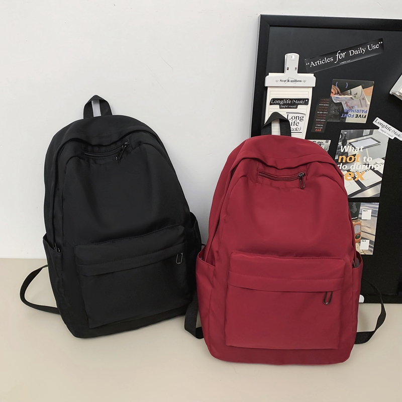 Simple Solid Color Casual Backpack, Lightweight Versatile High School Student Bag, Versatile Solid Color Daypacks ForHangingOut