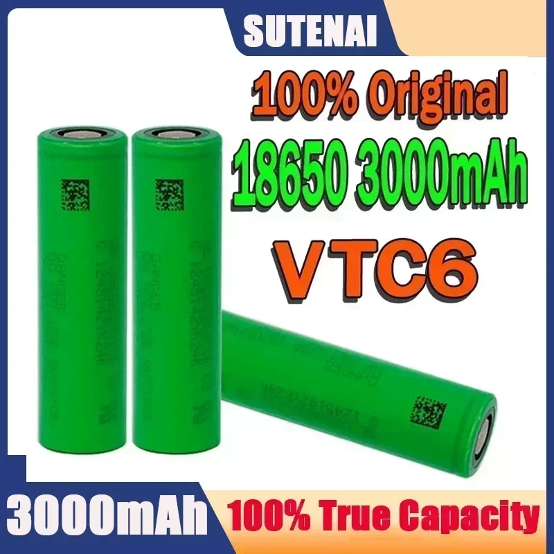 

VTC6 3.7V 3000mAh rechargeable Li-ion battery 18650 for Sony US18650VTC6 30A Toys flashlight tools