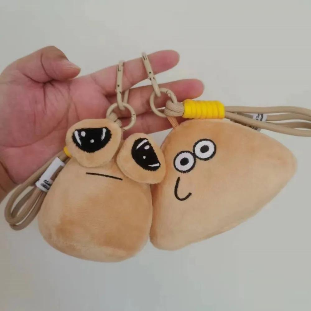 10cm Hot Game My Pet Alien Plush Keychains Furdiburb Emotion Alien Soft Toy Keyring Stuffed Animal Pou Doll Bag Pendant Gifts plush toy plush doll plush keychain key chain