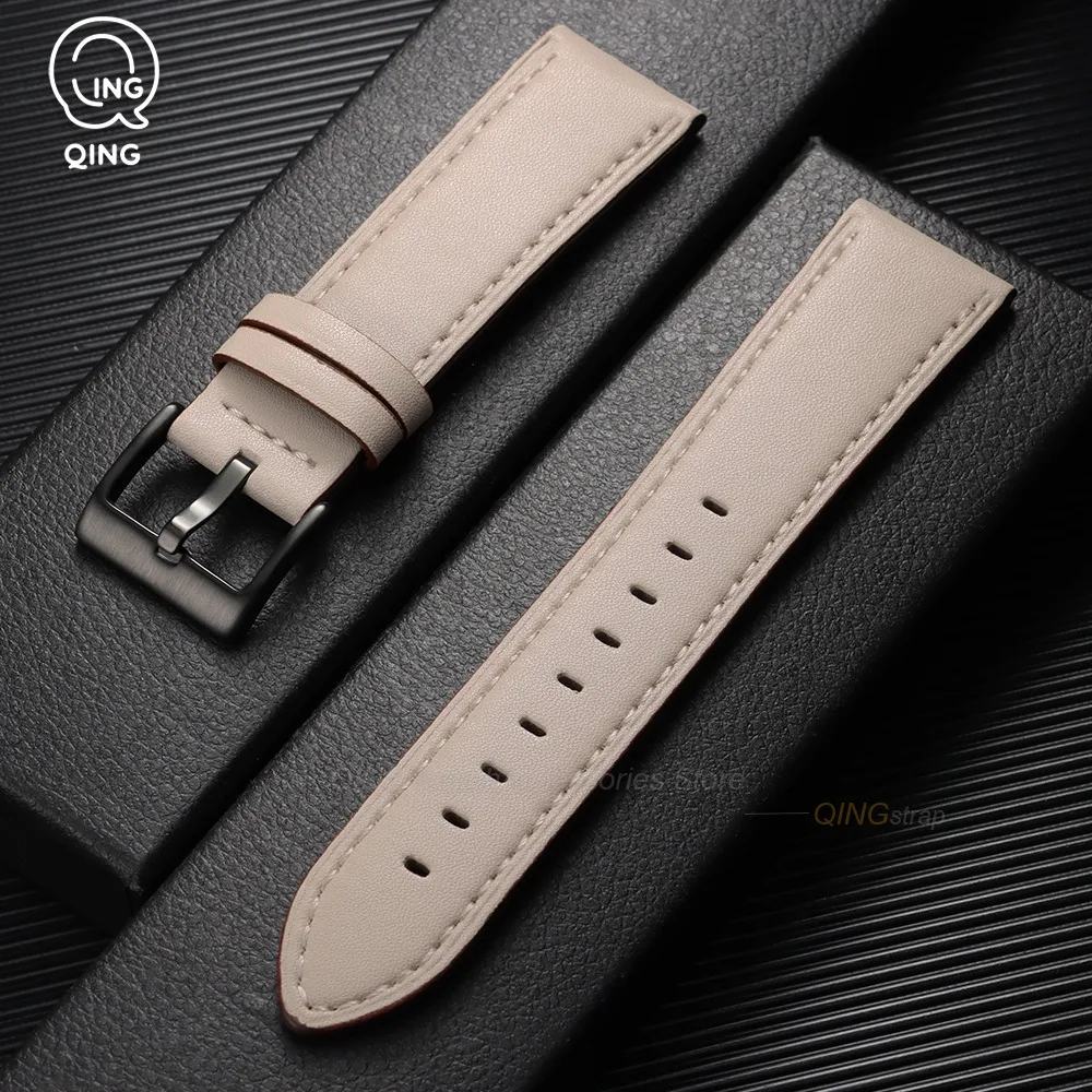 Elegant Universal 22mm Leather Watch Band - Premium Business Strap