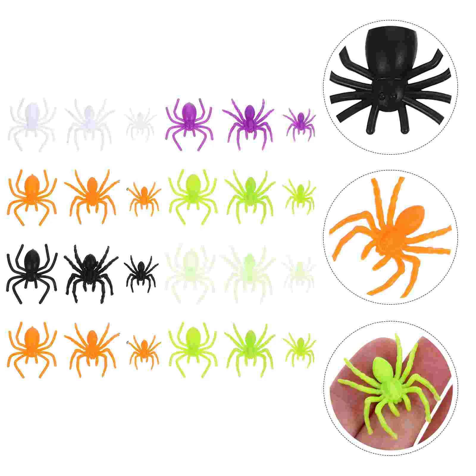 

Plastic Fake Spiders Halloween Prank Props Realistic Small Spiders Novelty Trick Toys Haunted House Party Decorations