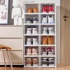 Stackable Foldable 6 Layer Shoes Box Transparent Sneaker Shoe Storage Organizers Box Dustproof High-top Cabinet Shoe Rack Shelf 2