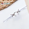 KAEDEK Clip On Nose Glasses Round Rimless Matrix Morpheus reading glasses Mini Frameless Vintage Men  women Eyeglasses 3
