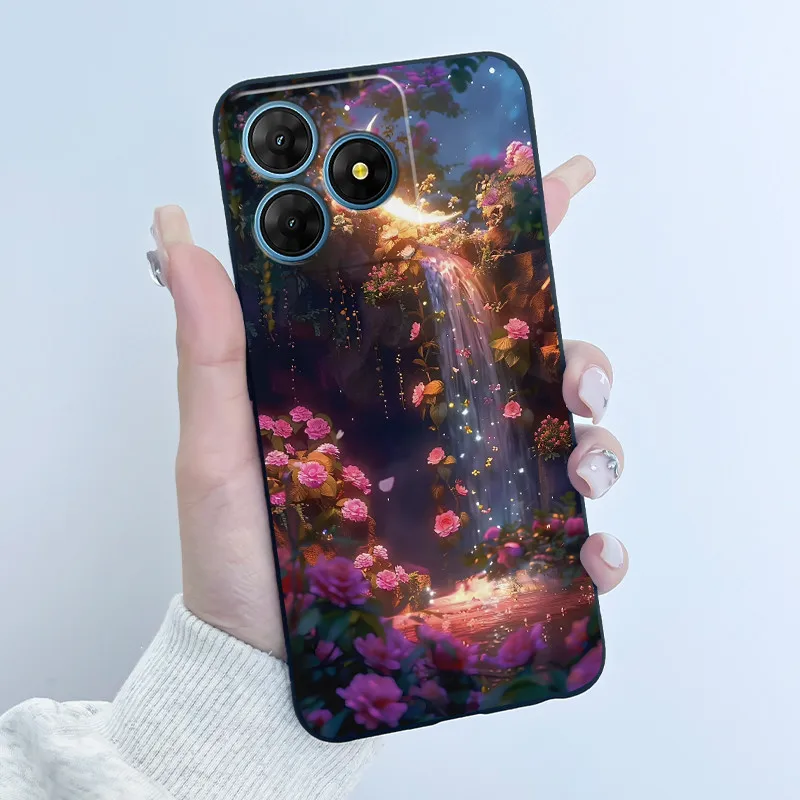 Cute Love Rabbit Black Soft Silicone Protective Back Cover