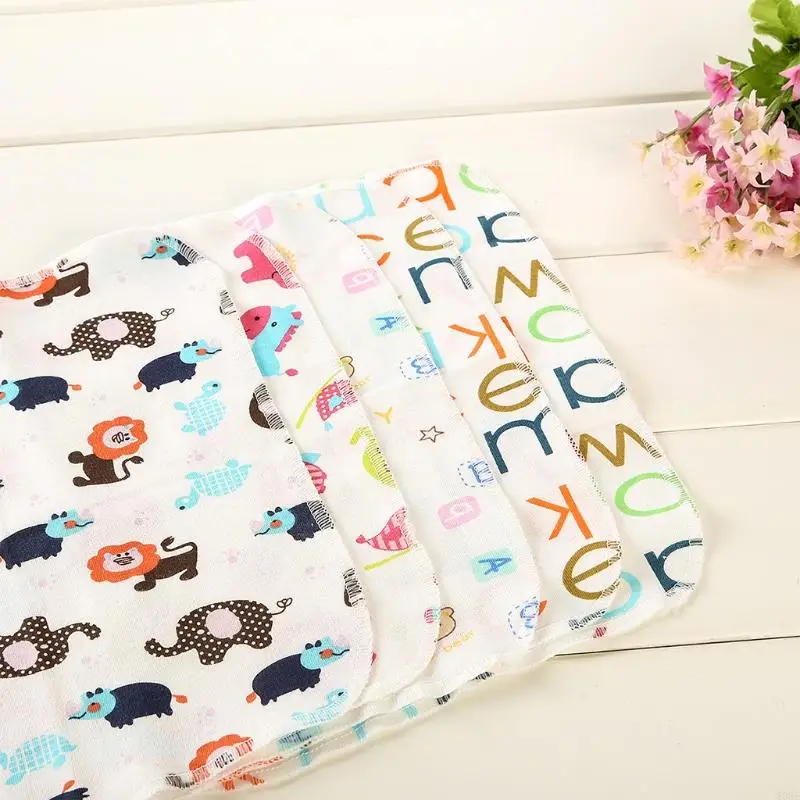 808E 6PCS/SET NewBorn Gauze Muslin Square Cotton Handkerchief towel Bath Wash Baby